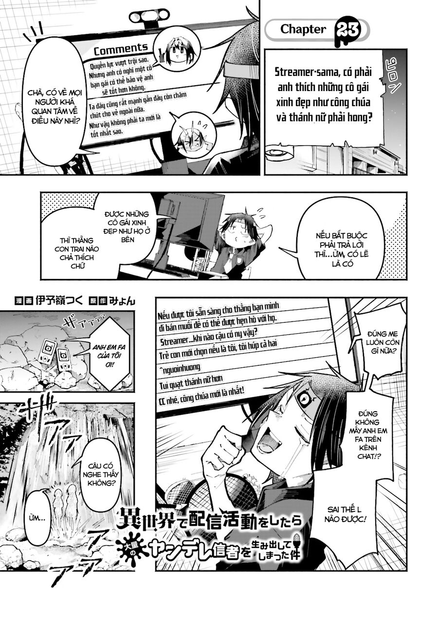 Isekai De Haishin Katsudou Wo Shitara Tairyou No Yandere Shinja Wo Umidashite Shimatta Ken Chapter 23 - Trang 1