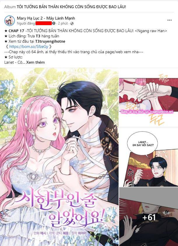 Tôi Tưởng Bản Thân Không Còn Sống Được Bao Lâu! Chapter 17.1 - Trang 0