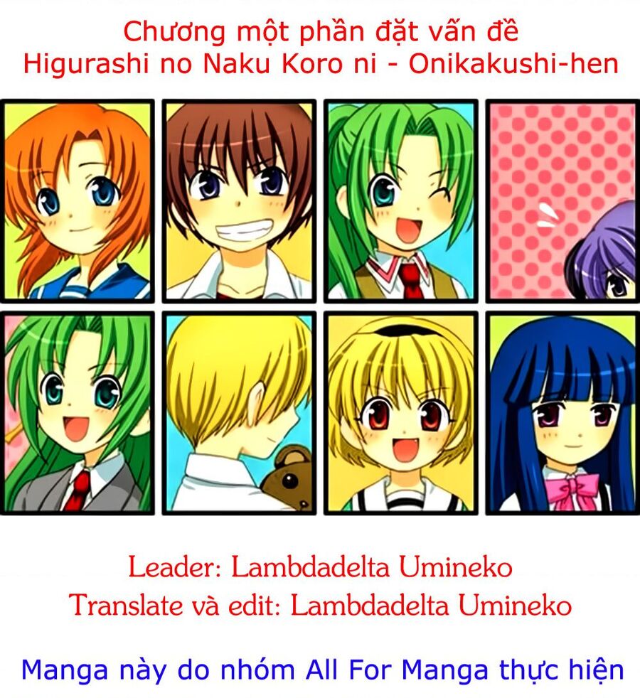 Higurashi No Naku Koro Ni - Onikakushi-Hen Chuong 7 - Trang 0