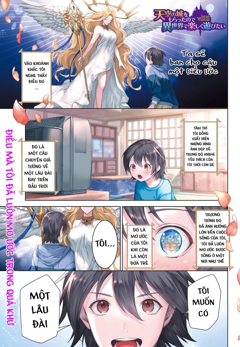 Tenkuu No Shiro O Moratta No De Isekai De Tanoshiku Asobitai Chapter 1 - Trang 0