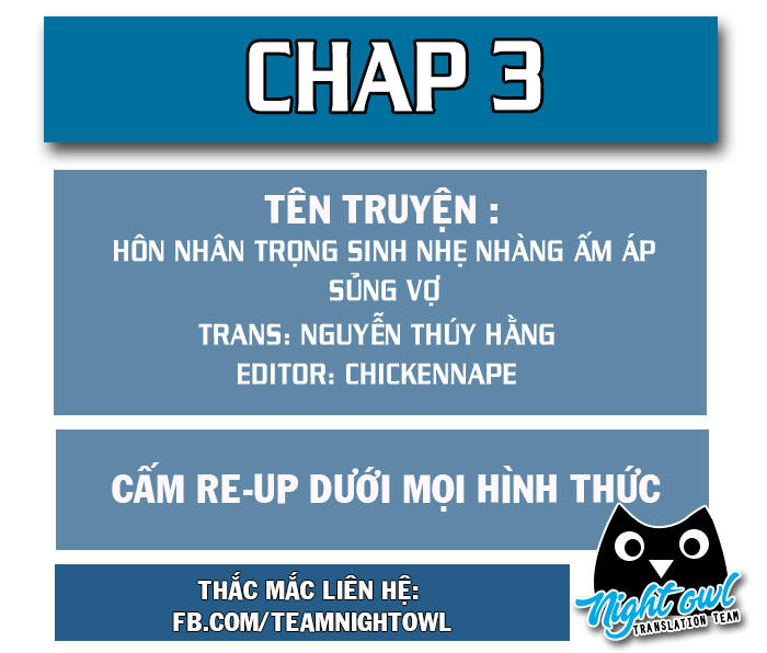 Hôn Nhân Trọng Sinh Nhẹ Nhàng Ấm Áp Sủng Vợ Chapter 3 - Trang 0