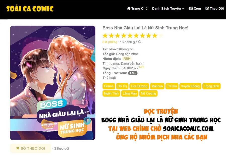 Boss Nhà Giàu Lại Là Nữ Sinh Trung Học! Chapter 15 - Trang 0