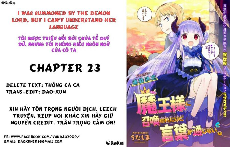 I Was Summoned By The Demon Lord, But I Can't Understand Her Languag Chapter 23 - Trang 0