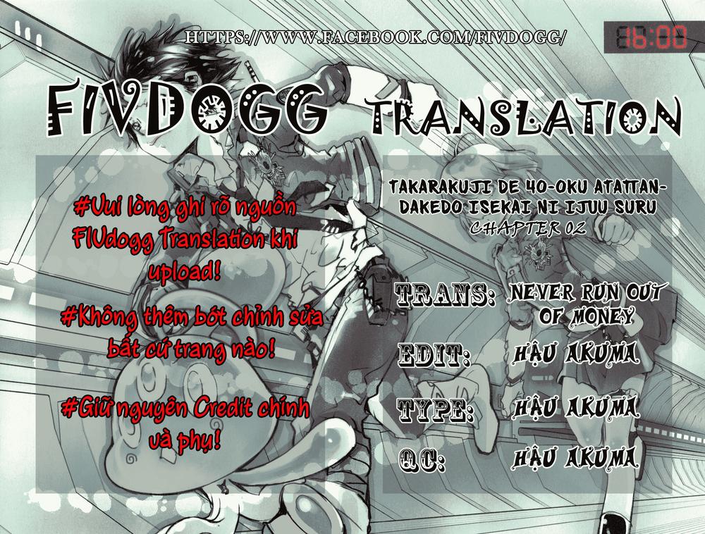 Takarakuji De 40-Oku Atattandakedo Isekai Ni Ijuu Suru Chapter 2 - Trang 0