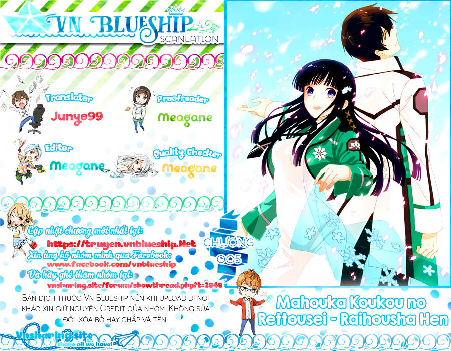 Mahouka Koukou No Rettousei – Raihousha Hen Chapter 5 - Trang 0
