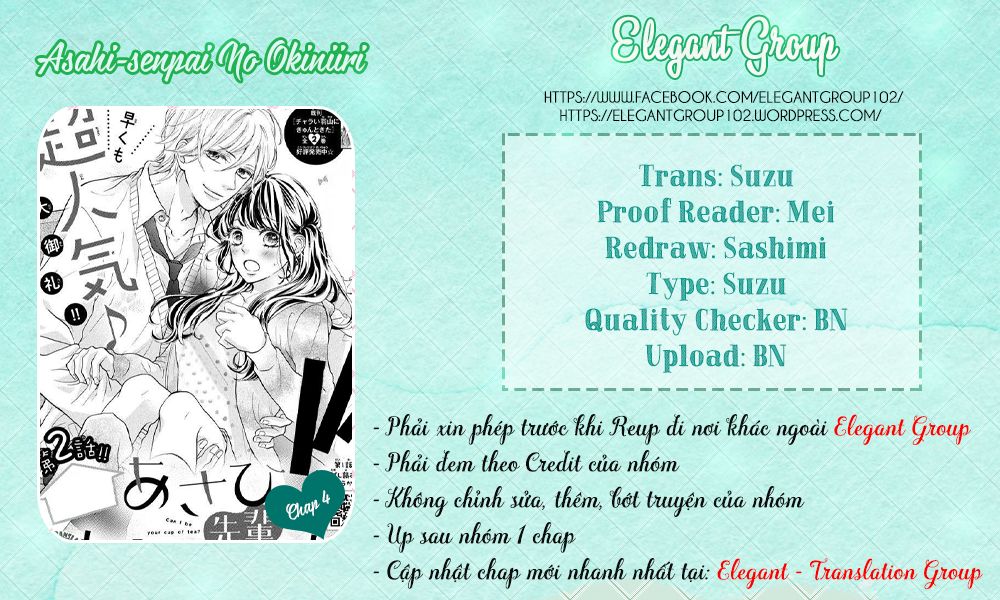 Asahi-Senpai No Okiniiri Chapter 4 - Trang 0