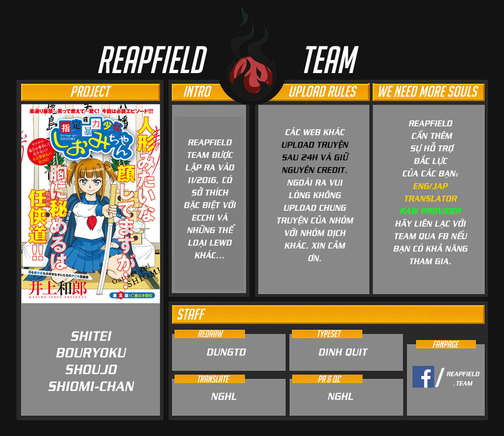 Shitei Bouryoku Shoujo Shiomi-Chan Chapter 7 - Trang 0
