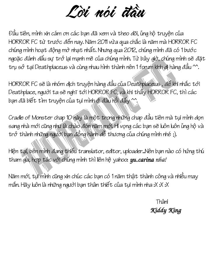 Cradle Of Monsters Chapter 10 - Trang 0