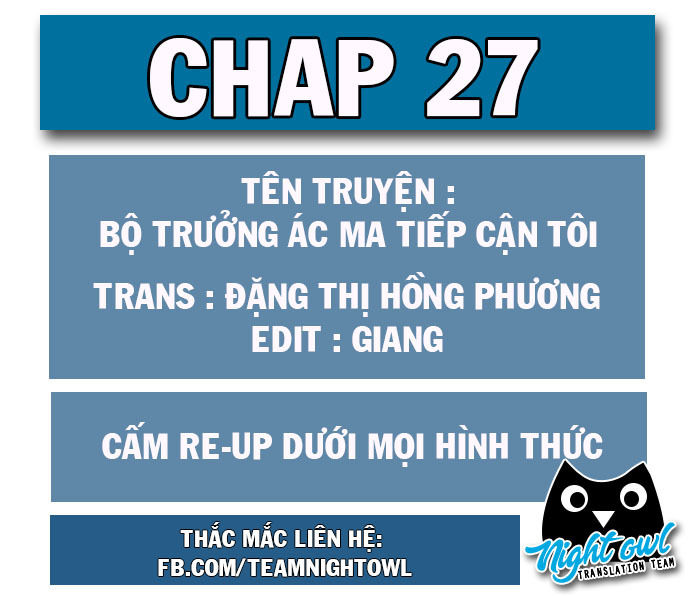 Bộ Trưởng Ác Ma Tiếp Cận Tôi Chapter 27 - Trang 0