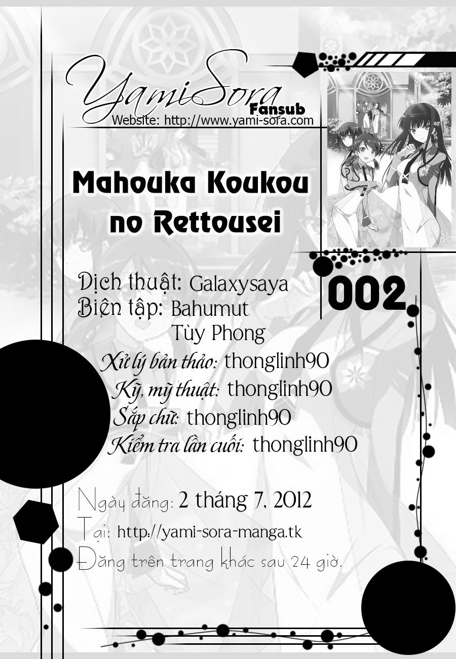 Mahouka Koukou No Rettousei - Nyuugaku Hen Chapter 2 - Trang 0