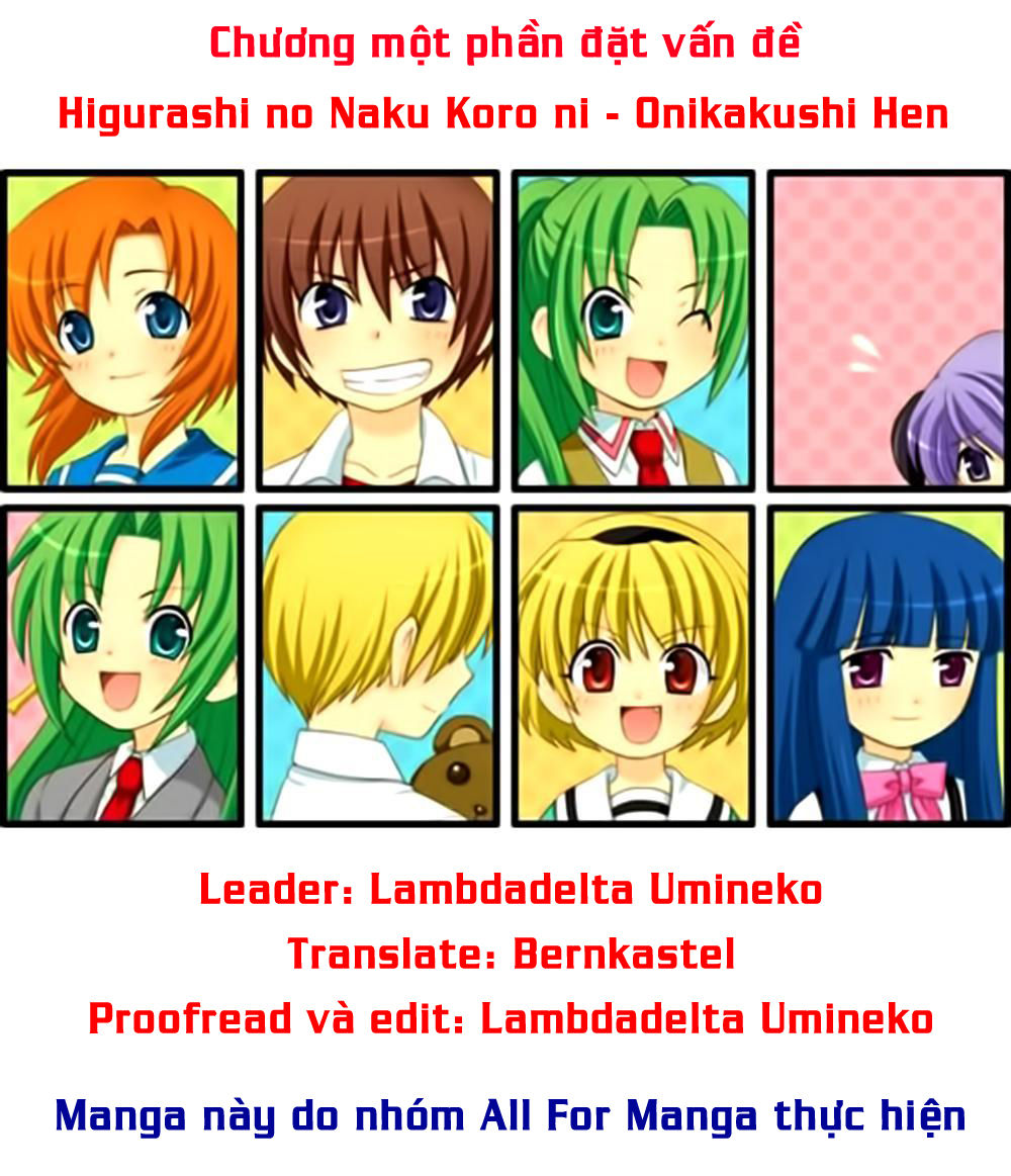 Higurashi No Naku Koro Ni - Onikakushi-Hen Chapter 8 - Trang 0