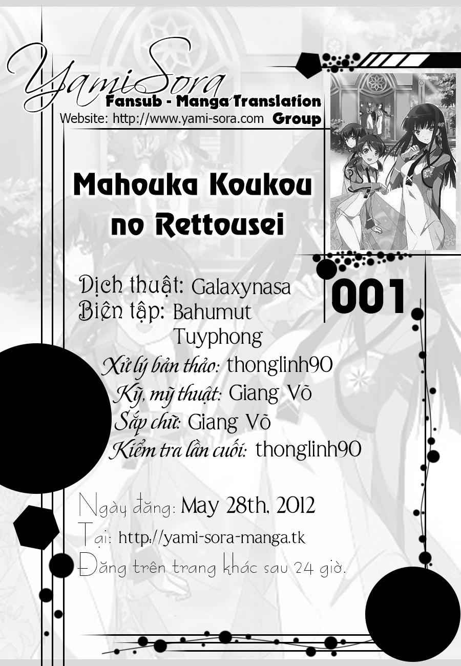 Mahouka Koukou No Rettousei - Nyuugaku Hen Chapter 1 - Trang 0