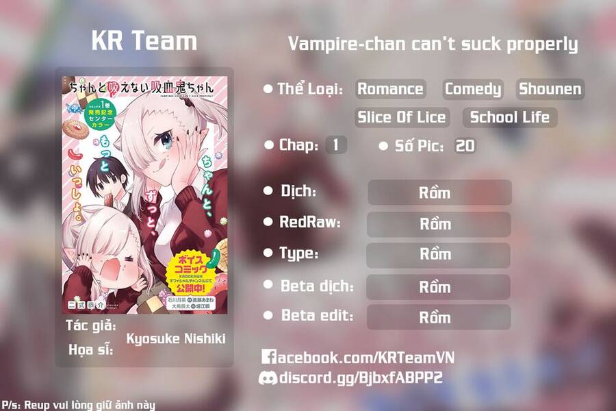 Vampire-Chan Can't Suck Properly Chapter 1 - Trang 0